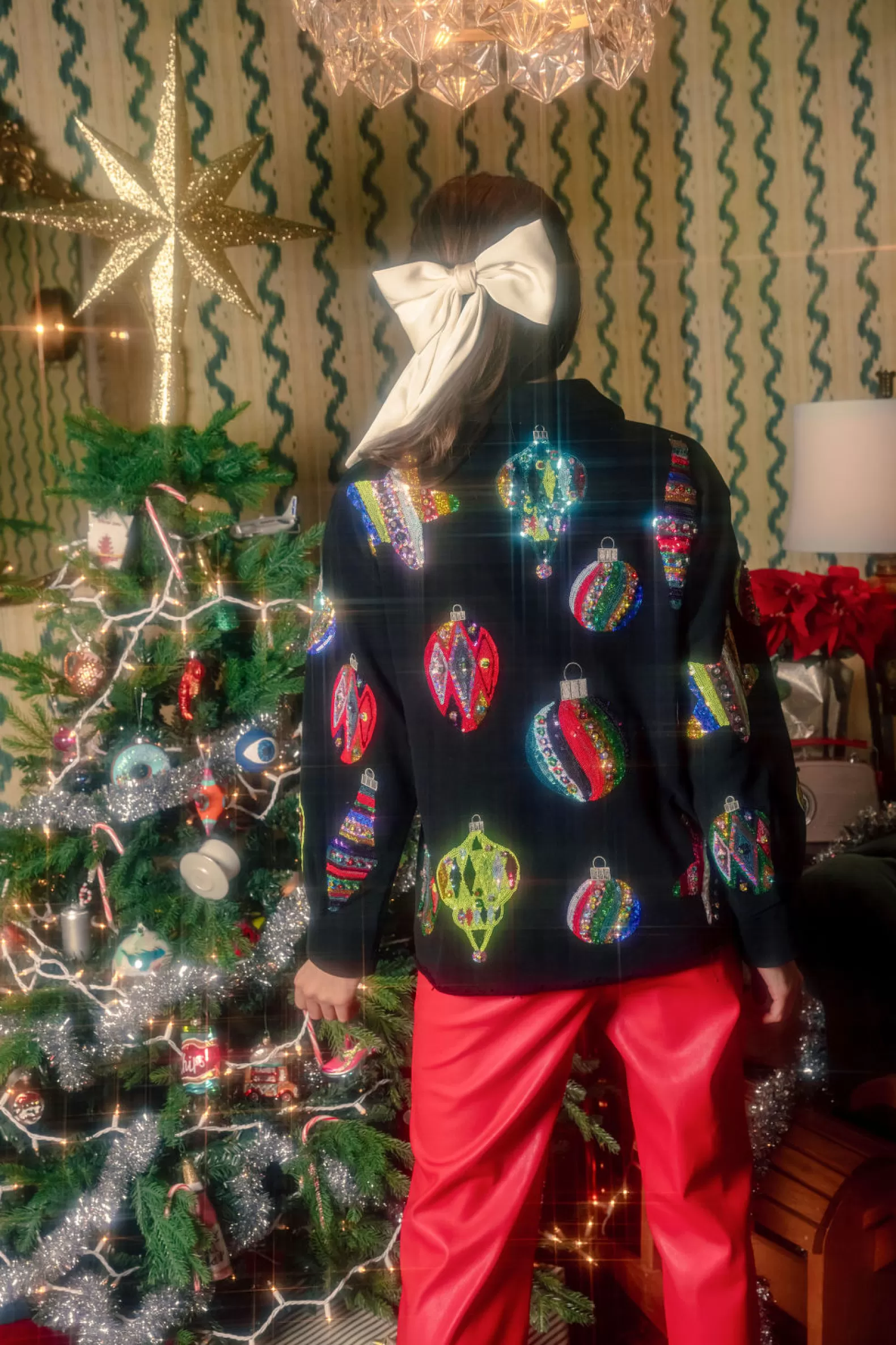 Queen of Sparkles Jackets & Blazers<Multi Color Ornaments Shacket Black