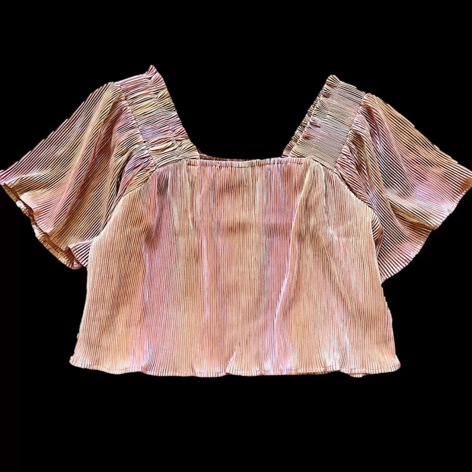 Queen of Sparkles Tops<Pleat Flutter Top Caramel