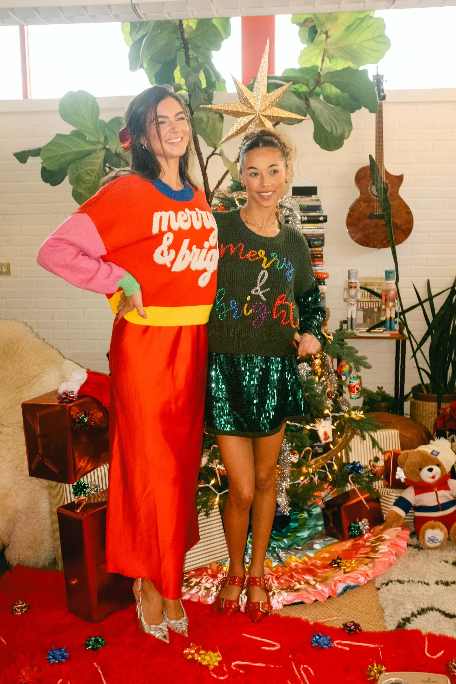 Queen of Sparkles Sweaters<Fuzzy 'Merry & Bright' Sweater Colorblock