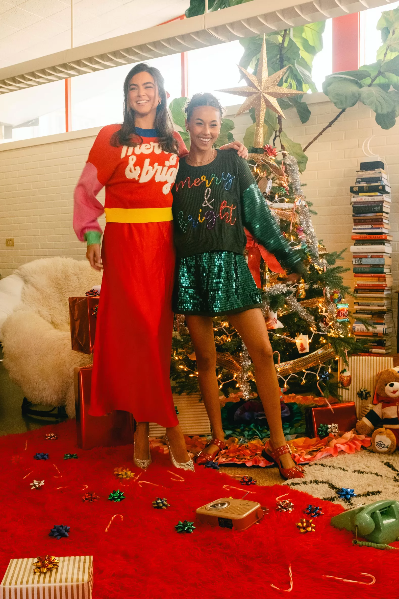 Queen of Sparkles Sweaters<Fuzzy 'Merry & Bright' Sweater Colorblock