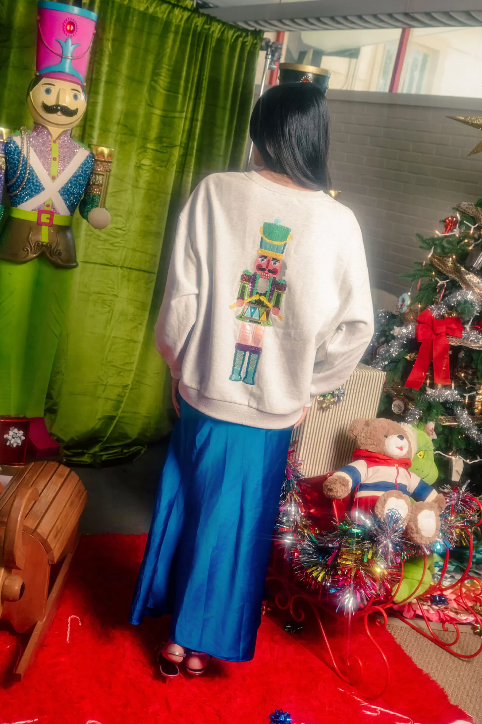 Queen of Sparkles Sweatshirts<Colorblock Drummer Nutcracker Sweatshirt Grey