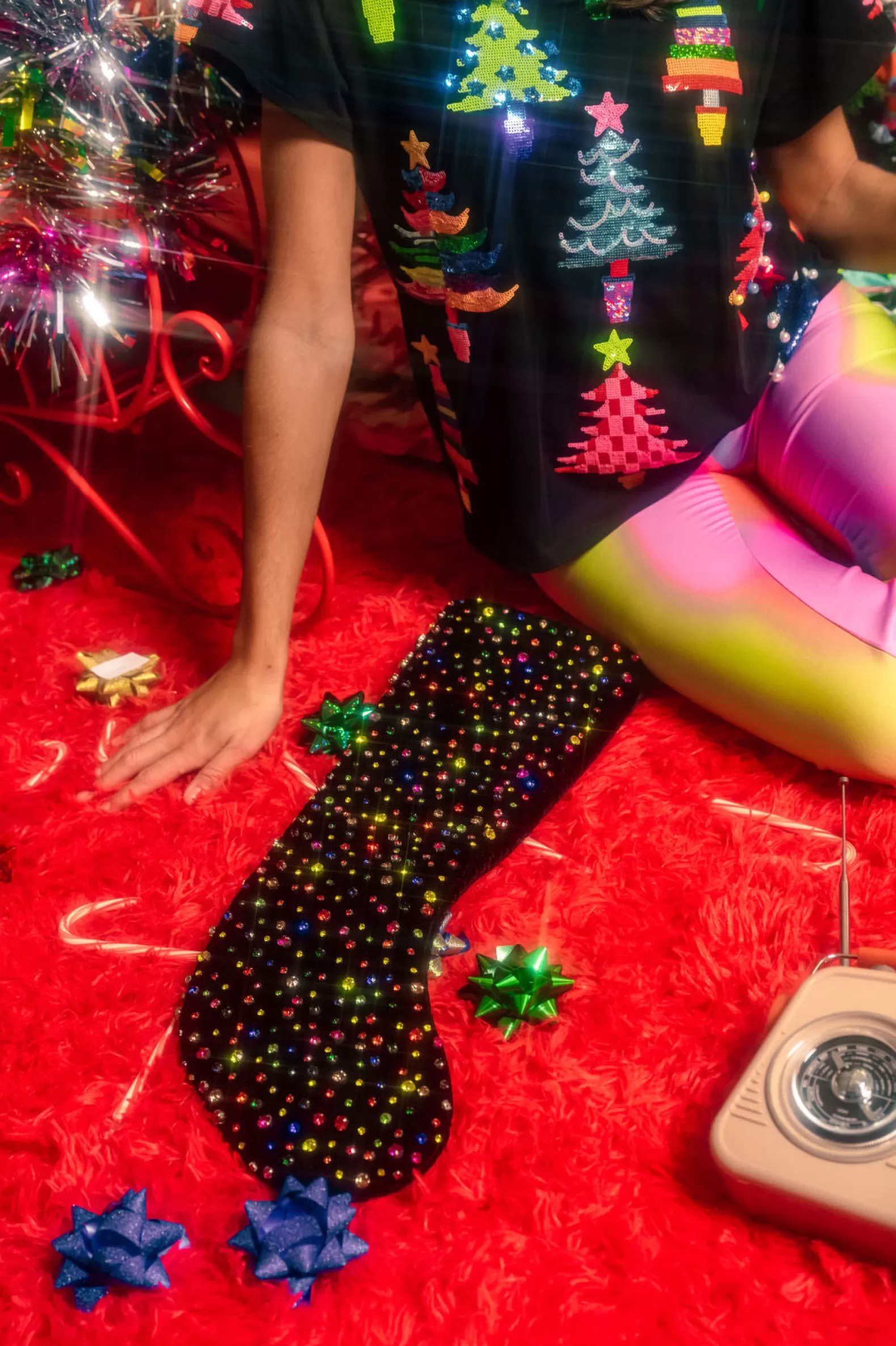 Queen of Sparkles Accessories<ITES x Sami Riccioli x Black Crystals Stocking