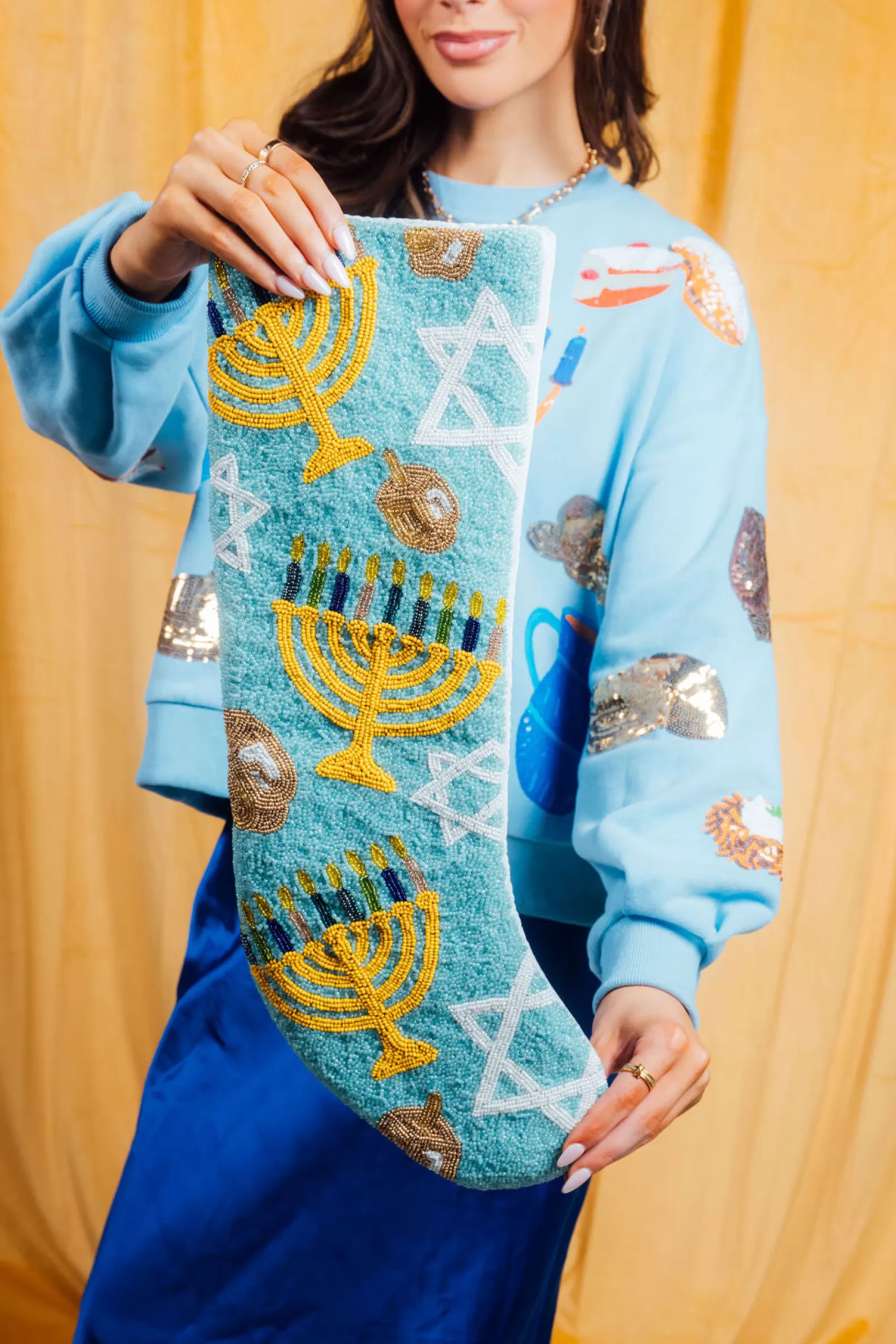 Queen of Sparkles Accessories<ITES x Sami Riccioli x Blue Hanukkah Stocking