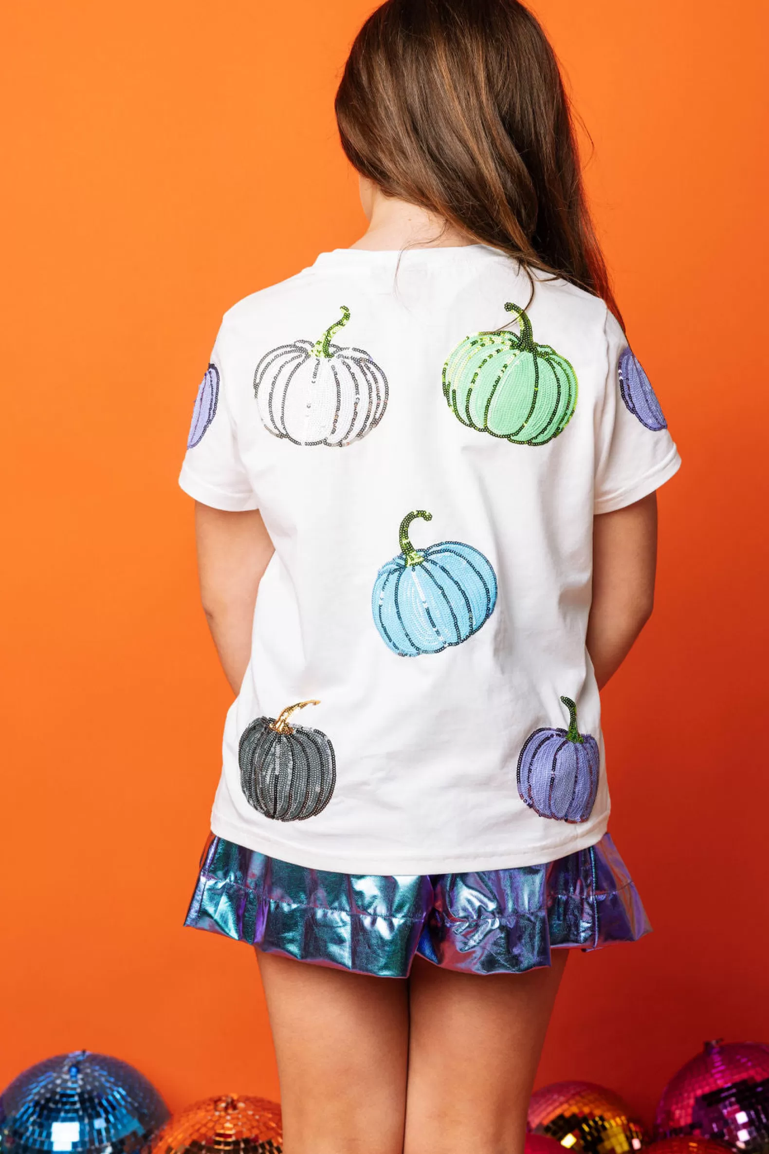 Queen of Sparkles Kids<Kids Multi Pumpkin Scatter Tee White