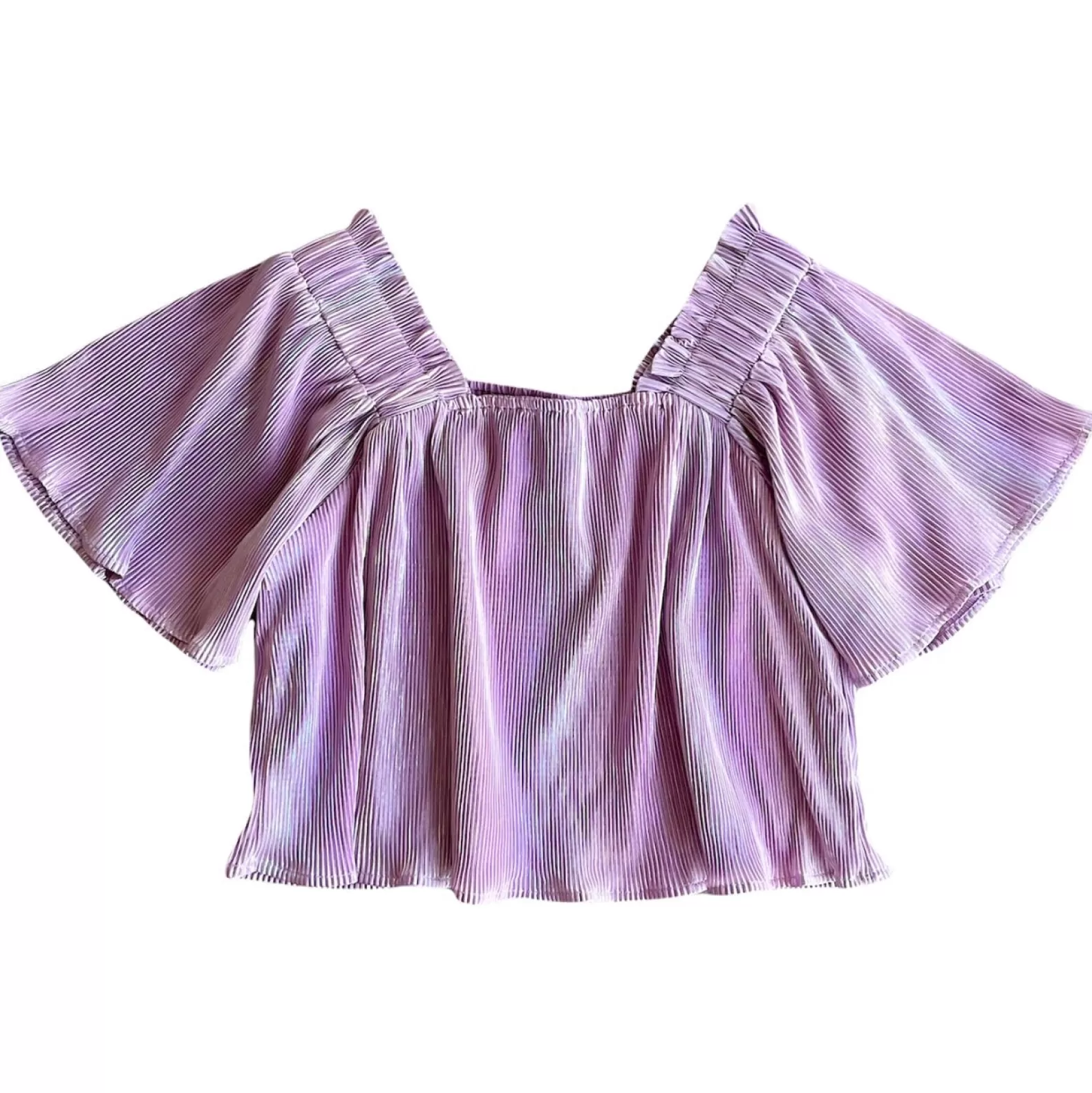 Queen of Sparkles Tops<Pleat Flutter Top Lavender