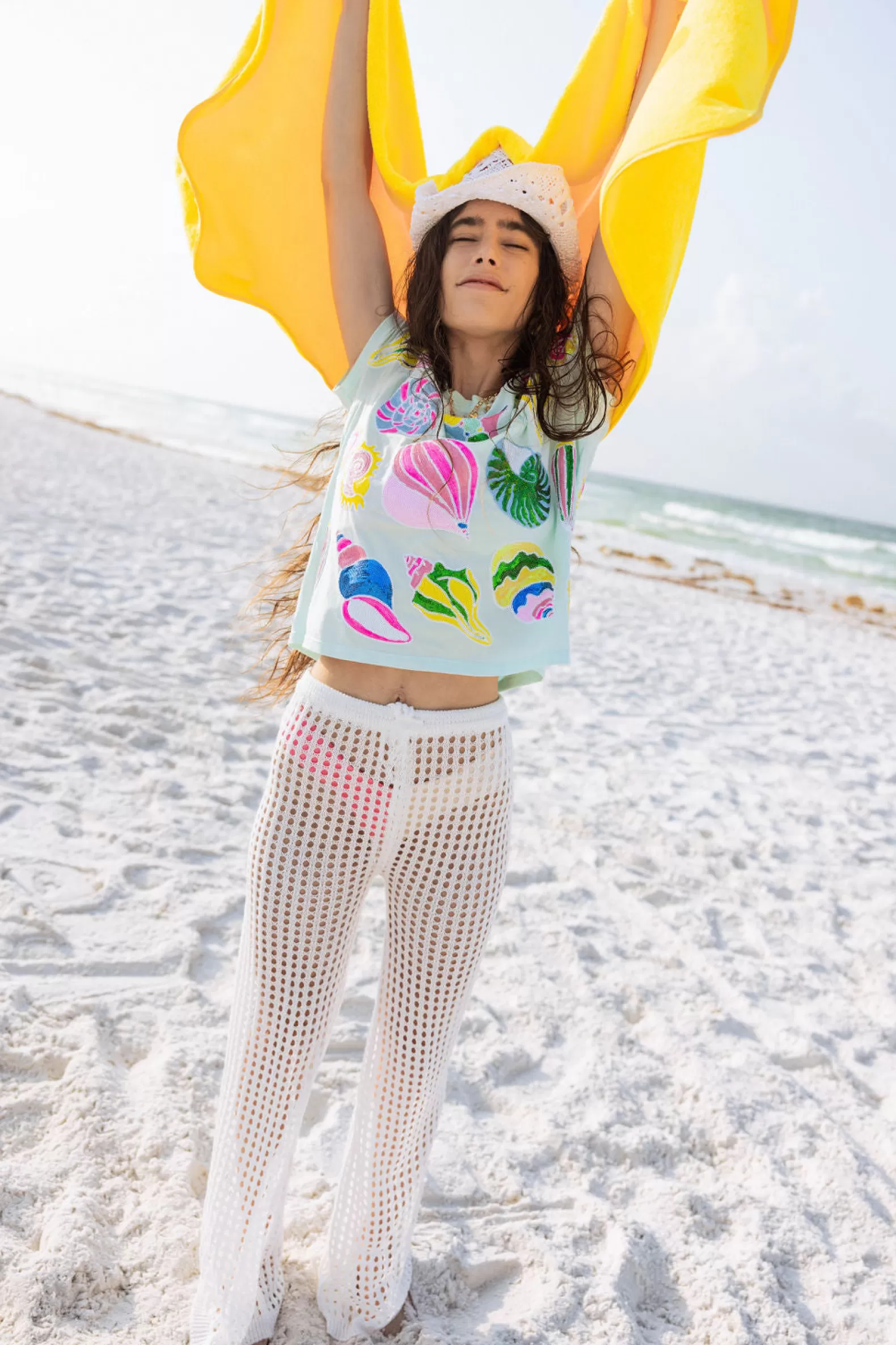 Queen of Sparkles Tees<Colorblock Shell Tee Light Blue