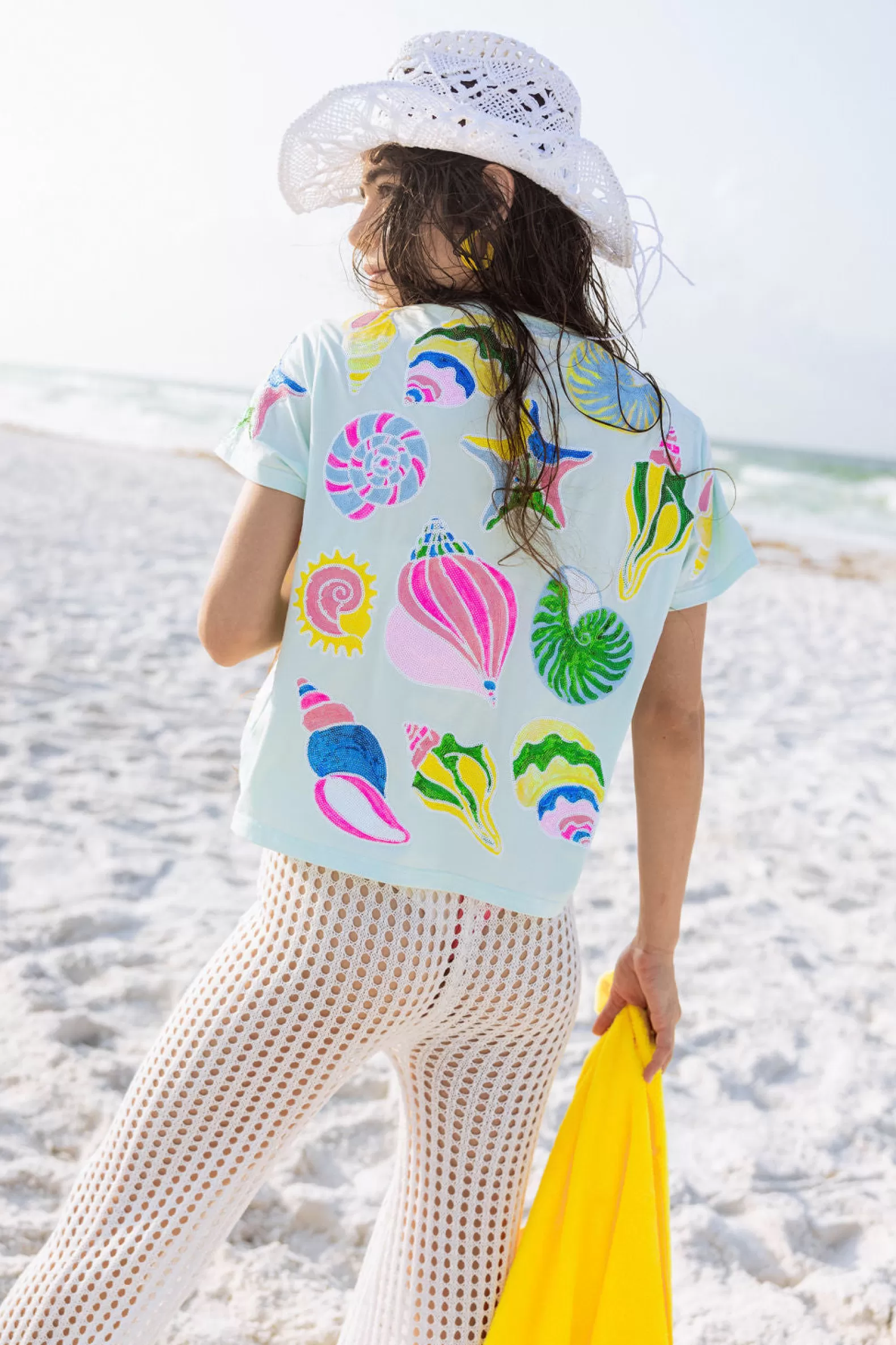 Queen of Sparkles Tees<Colorblock Shell Tee Light Blue