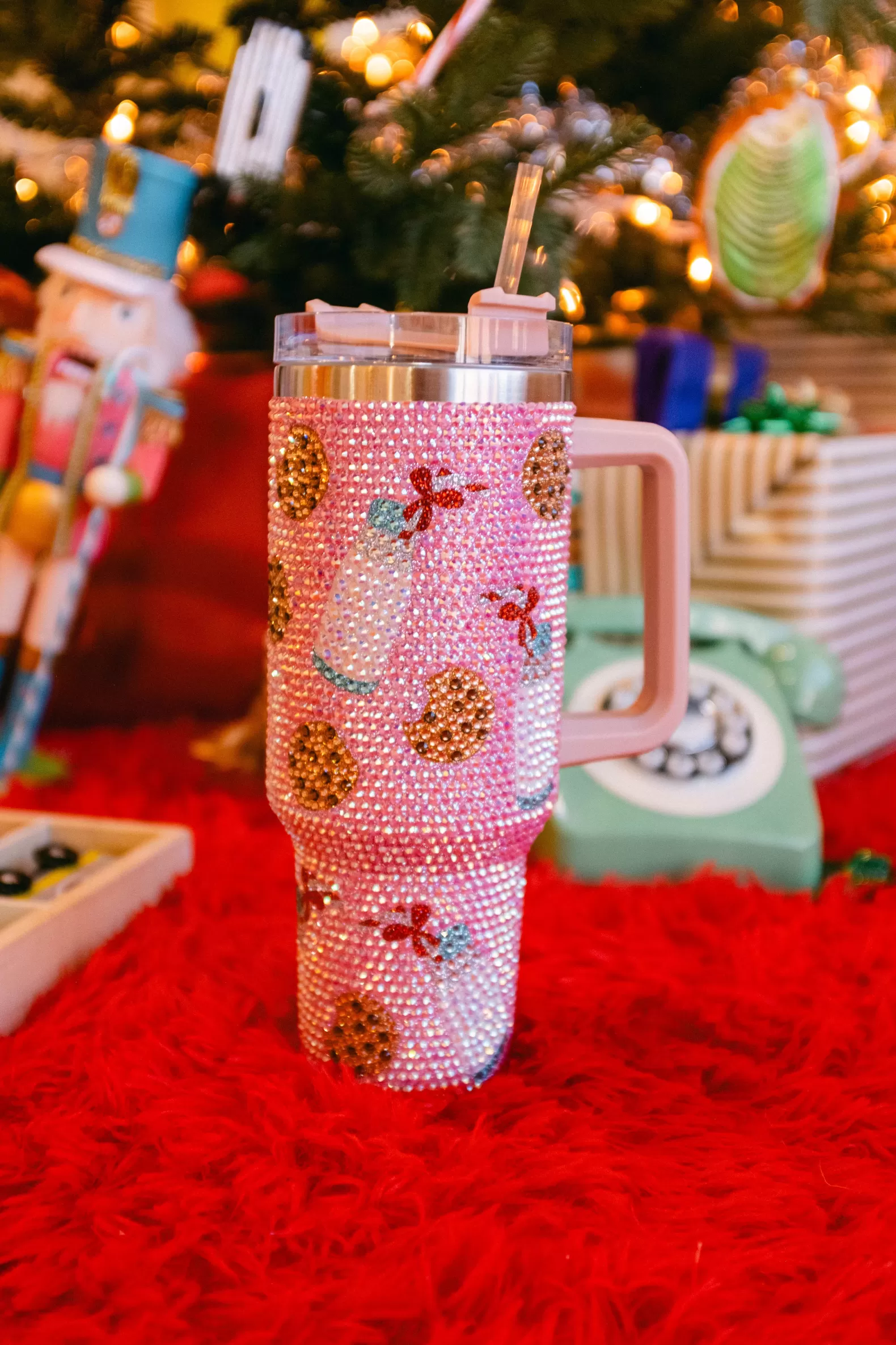 Queen of Sparkles Accessories<Milk & Cookies Rhinestone Tumbler Light PInk