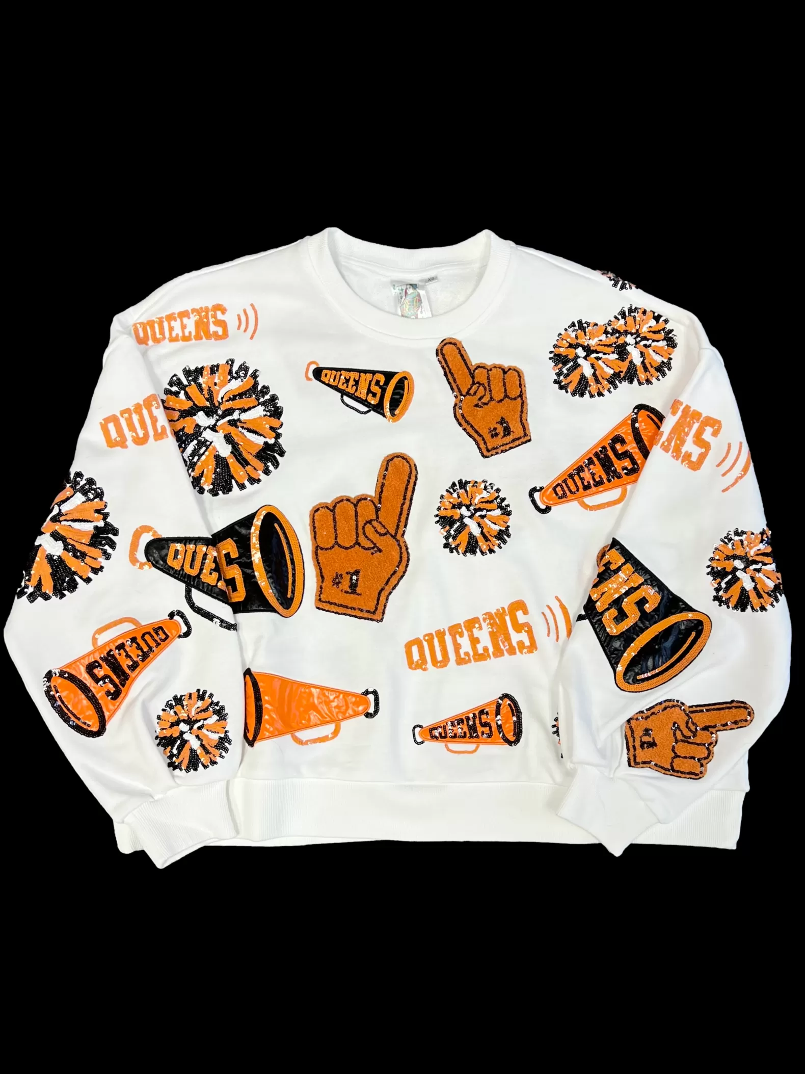 Queen of Sparkles Sweatshirts<Orange & Black Cheers Queen Icon Sweatshirt