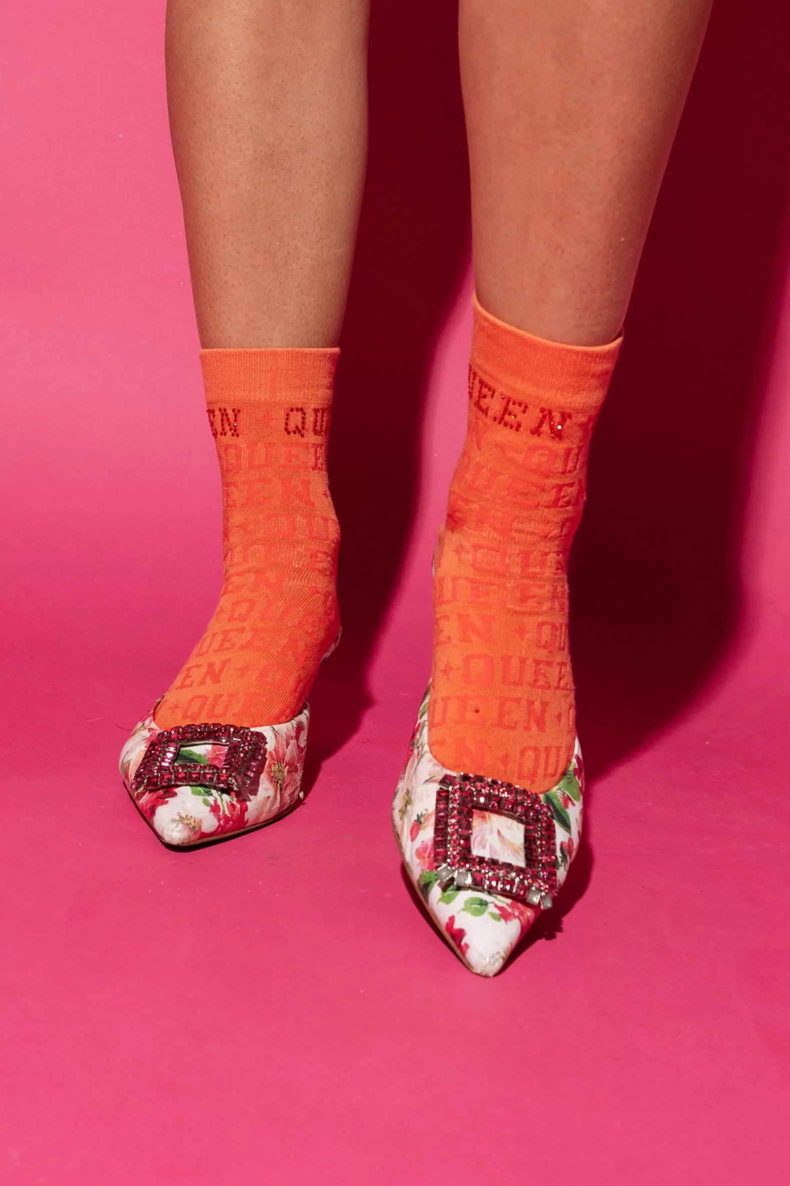 Queen of Sparkles Accessories<Queen Socks ORANGE