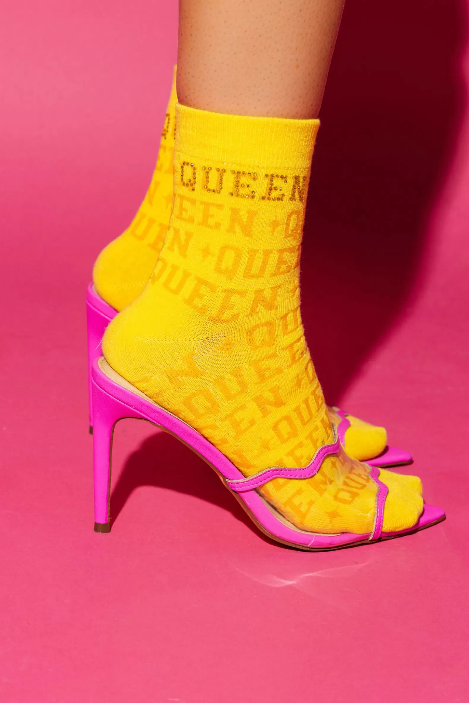 Queen of Sparkles Accessories<Queen Socks YELLOW